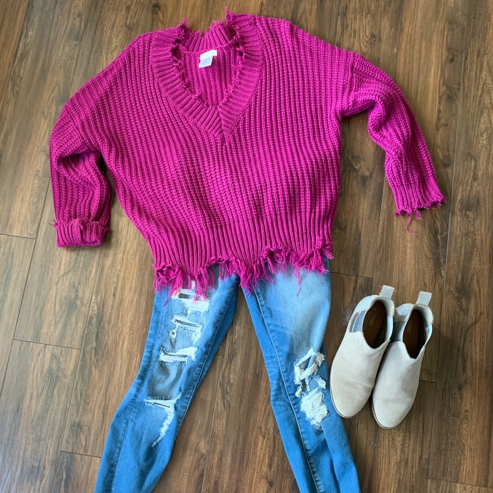 Frayed distressed sweater - Picture 1 of 1